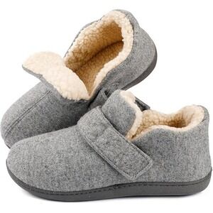 Zizor Women's Adjustable House Shoes Indoor Outdoor Slippers - Gray Sz 8